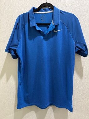 Nike Men’s Royal Blue Short-Sleeve Polo with Swoosh